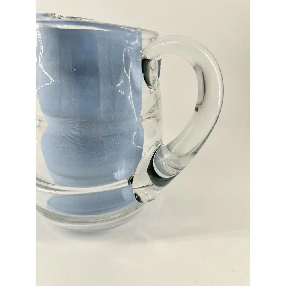 Pitcher Glass Bee Hive Ribbed Heavy Clear 7.5
